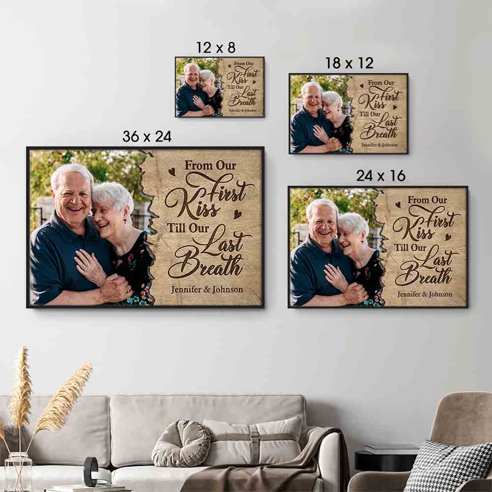 Custom Photo Till Our Last Breath Couple - Personalized Canvas Print - Gift For Her/Him, Husband/Wife, Couples on Anniversary, Valentine's Day