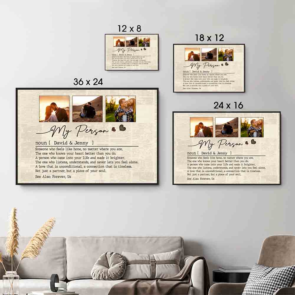 Custom Photo Couple My Person - Personalized Canvas Prints - Gift For Her/Him, Husband/Wife, Couples on Anniversary, Valentine's Day