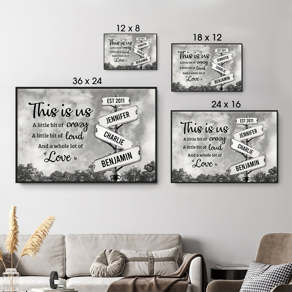 This Is Us, Full Of Love Family - Personalized Canvas - Gift For Family Members, Mom and Dad