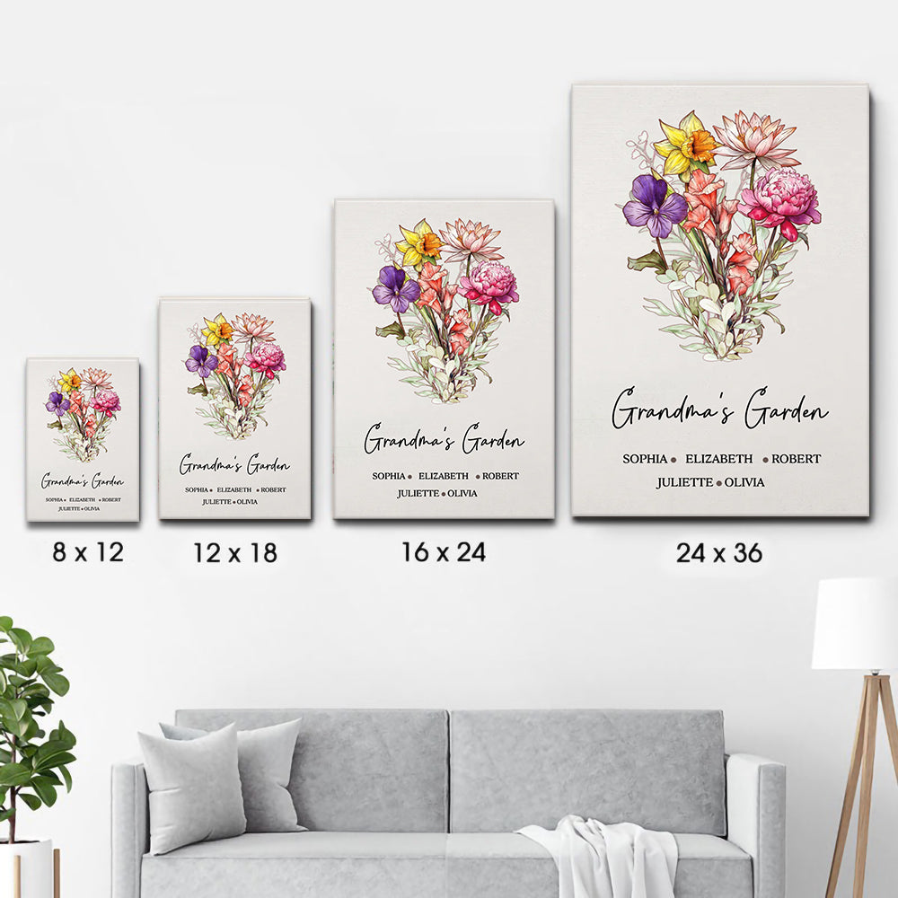 Blooming Stories Of Generations - Personalized Vertical Canvas - Family Gift For Grandma, Grandpa, Grandparent