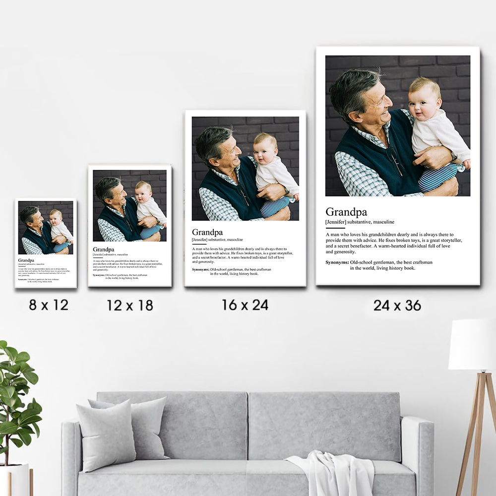 Custom Photo Grandpa Definition - Personalized Canvas - Father's Day Gift For Grandpa, Grandfather