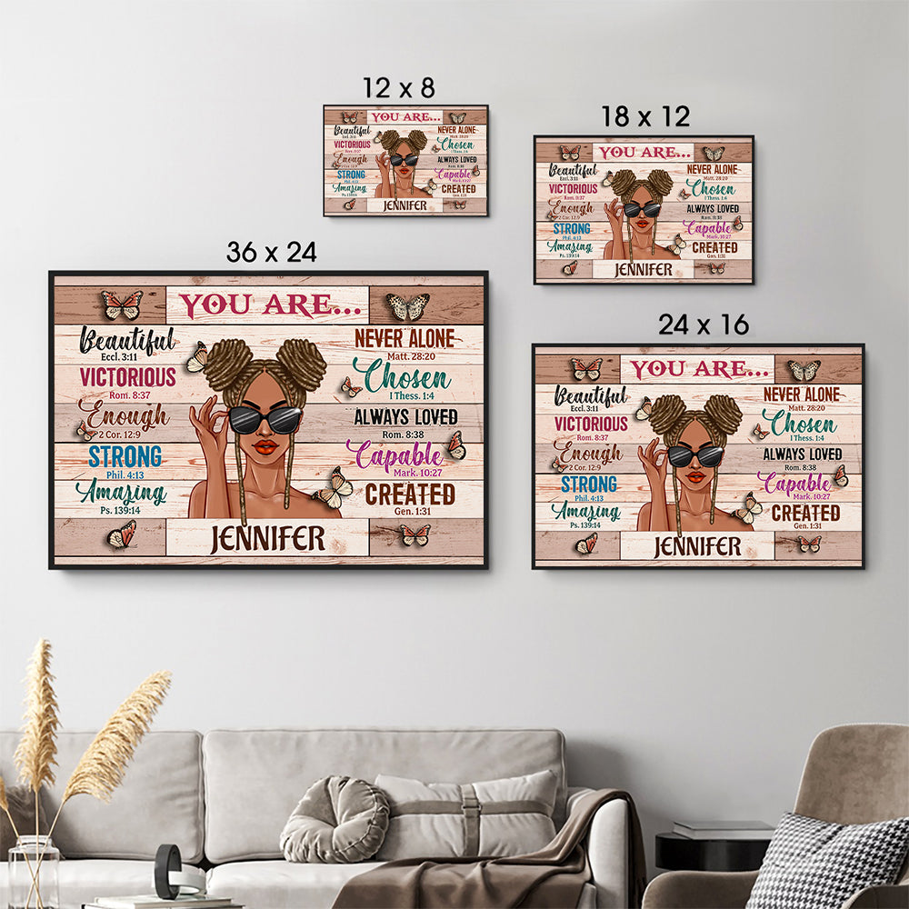 You Are Beautiful Victorious - Personalized Canvas - Gift for Black Woman, Black Girl, African American, Black History Month, Juneteenth