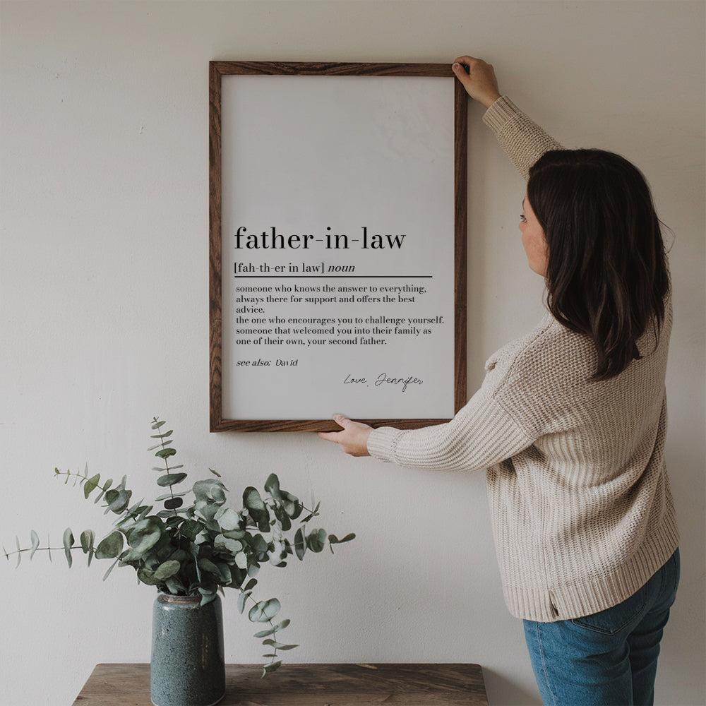 Father in Law Definition Print - Personalized Canvas - Father's Day Gift For Father In Law