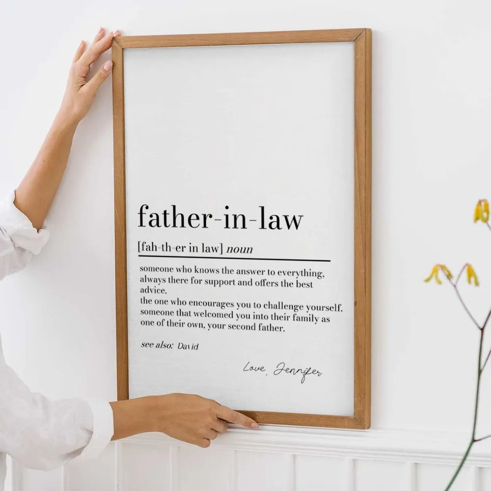 Father in Law Definition Print - Personalized Canvas - Father's Day Gift For Father In Law