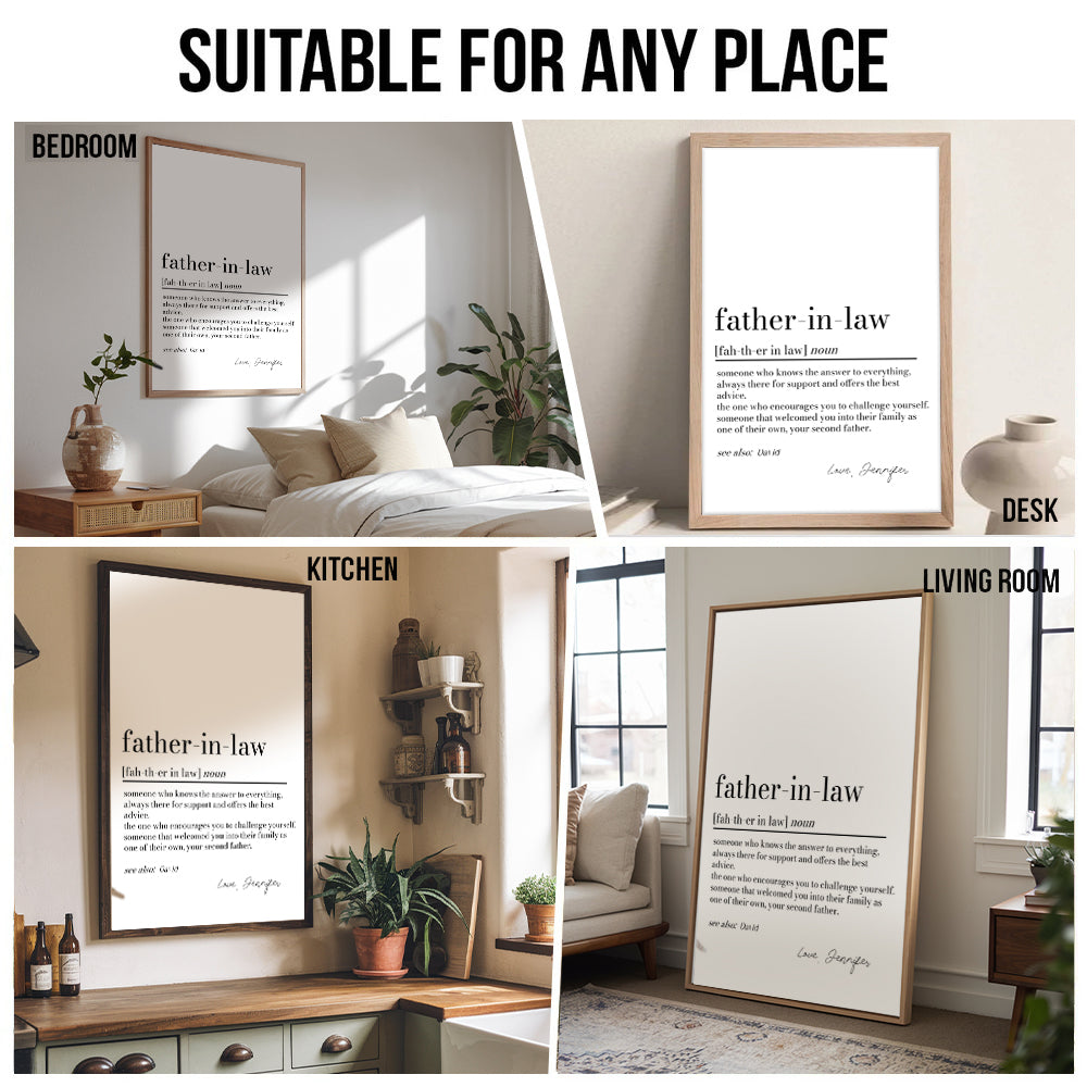 Father in Law Definition Print - Personalized Canvas - Father's Day Gift For Father In Law