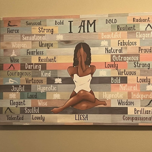 I Am Yoga Pose Canvas